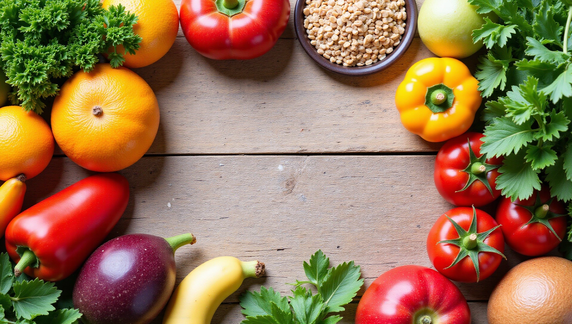 A vibrant image showcasing a variety of fresh, healthy foods like colorful fruits, leafy green vegetables, and whole grains, artfully arranged on a rustic wooden table, with bright natural light illuminating the scene, evoking a sense of wellness and vitality.