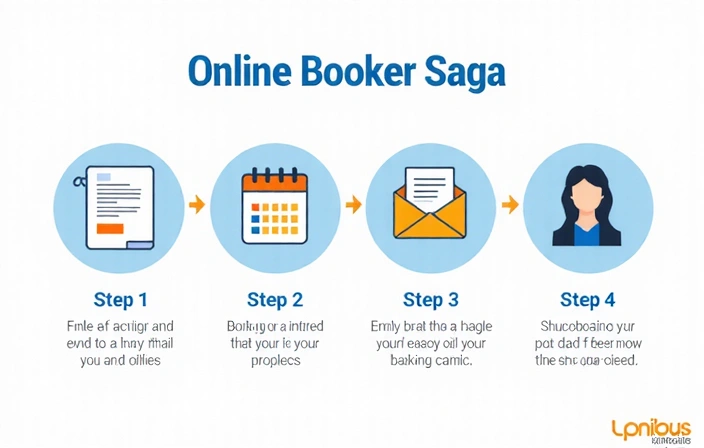 Infographic showing 4 steps for online consultation booking